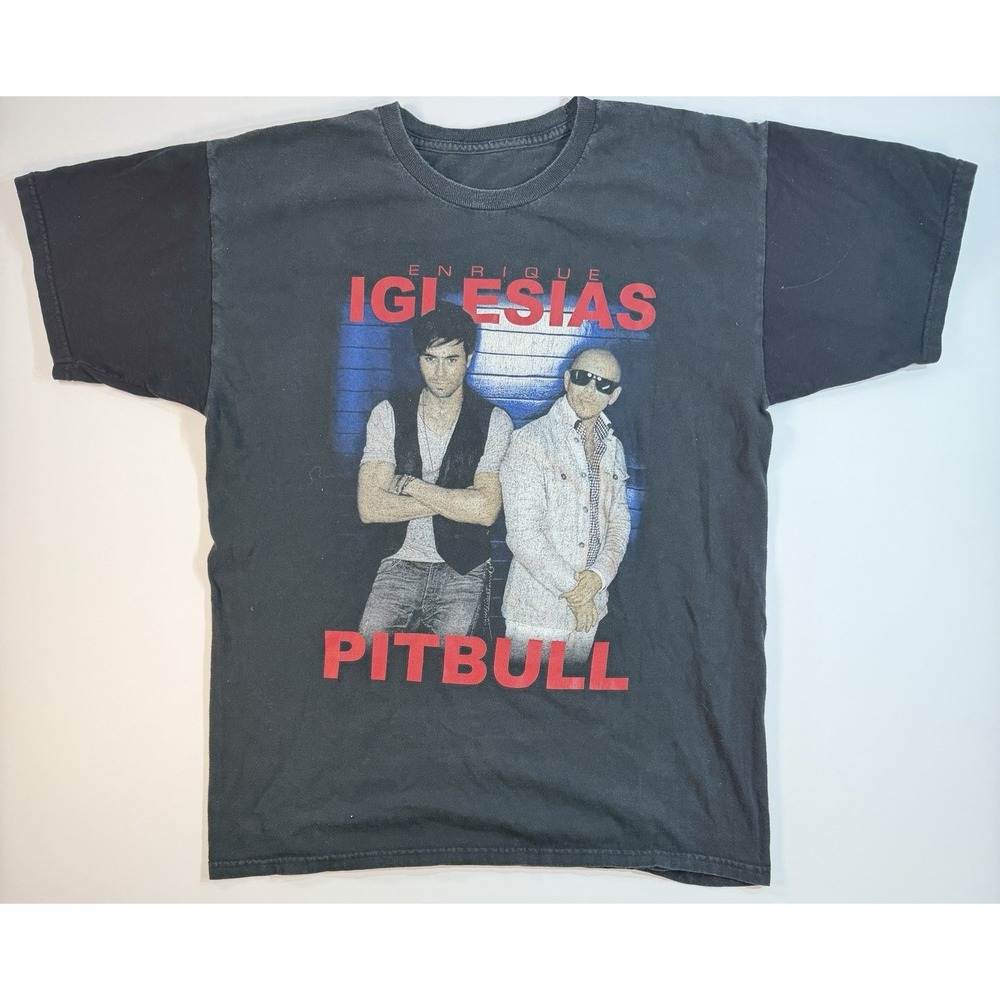 Enrique Iglesias Pitbull Tour Shirt 2015 Concert Tee Black Mens Large Music